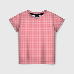 Детская футболка Лососево-розовый клетчатый
