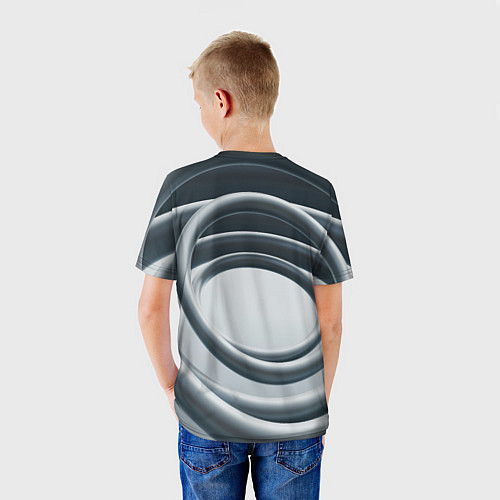 Детская футболка Серые кольца / 3D-принт – фото 4