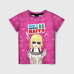 Детская футболка Позитивная девочка в стиле манга