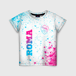 Детская футболка Roma neon gradient style вертикально