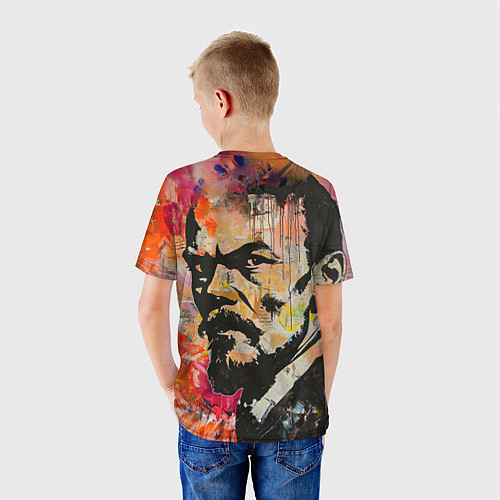 Детская футболка Граффити портрет Владимира Ленина / 3D-принт – фото 4