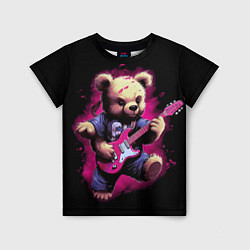 Футболка детская Плюшевый медведь музыкант с гитарой, цвет: 3D-принт
