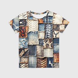 Детская футболка Змеиная кожа - пэчворк