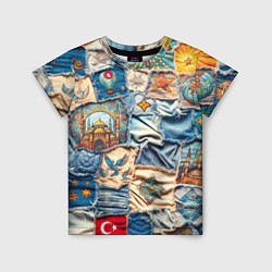 Детская футболка Джинсы в Турции - пэчворк