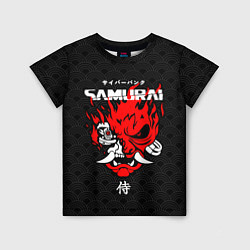 Детская футболка Киберпанк 2077 - логотип самурая