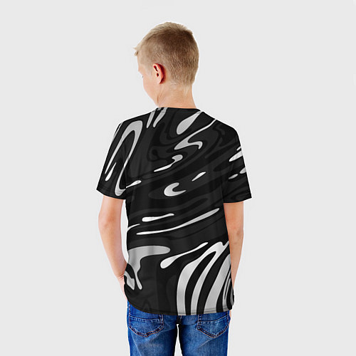 Детская футболка Мерседес АМГ - белые волны / 3D-принт – фото 4