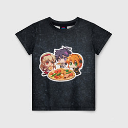 Детская футболка Друзья ужинают - аниме-чибики