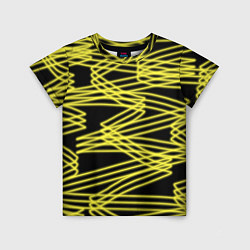 Детская футболка Желтые светящиеся линии