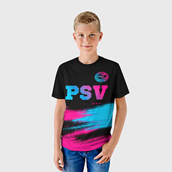 Футболка детская PSV - neon gradient посередине, цвет: 3D-принт — фото 2