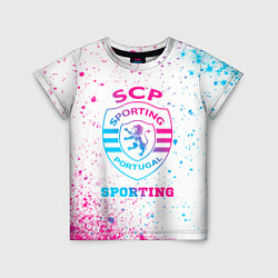 Детская футболка Sporting neon gradient style