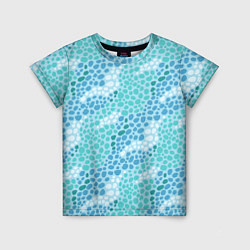 Детская футболка Океанские волны из синих и бирюзовых камней