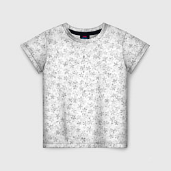 Детская футболка Серо-белый цветочный паттерн