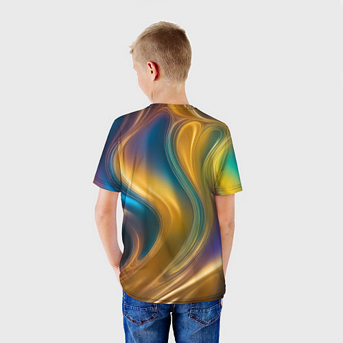 Детская футболка Жидкий разноцветный металл / 3D-принт – фото 4