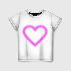 Детская футболка Неоновое сиреневое сердце