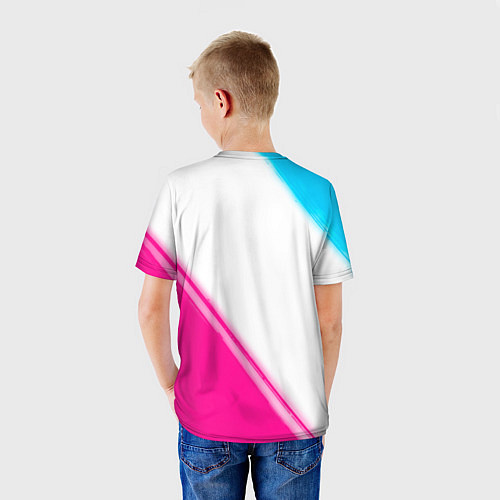 Детская футболка Juventus neon gradient style вертикально / 3D-принт – фото 4