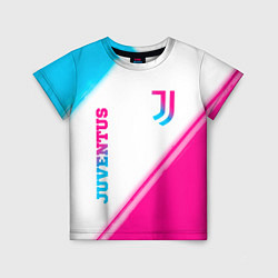 Детская футболка Juventus neon gradient style вертикально