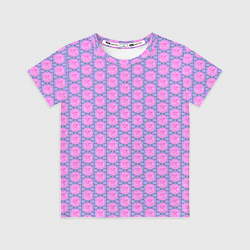 Детская футболка Паттерн розовые розы и сиреневые ленты