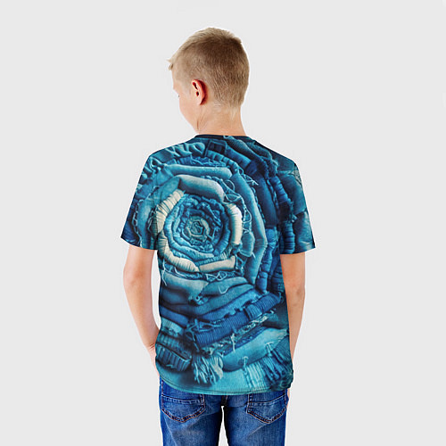 Детская футболка Джинсовая роза - нейросеть / 3D-принт – фото 4