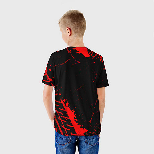 Детская футболка Infiniti red sport tires / 3D-принт – фото 4