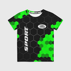 Детская футболка Land Rover green sport hexagon