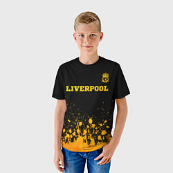 Футболка детская Liverpool - gold gradient посередине, цвет: 3D-принт — фото 2