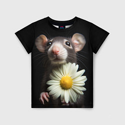 Детская футболка Крыс и ромашка