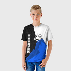Футболка детская Мерседес - синяя униформа, цвет: 3D-принт — фото 2