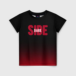 Детская футболка Dark side тёмная сторона градиент красно-чёрный
