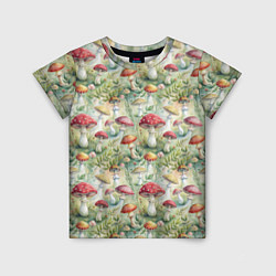 Детская футболка Дикие грибы лесные мухоморы