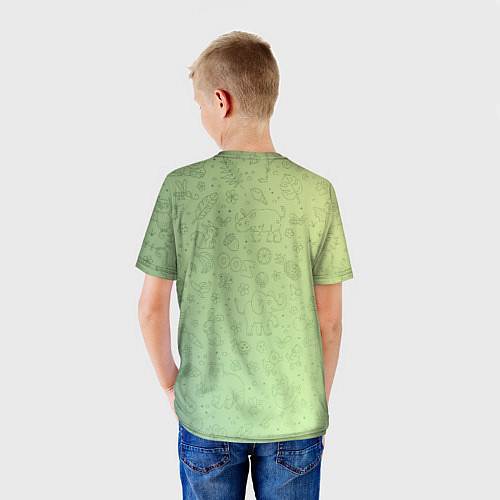 Детская футболка Соцсети зеленый фон / 3D-принт – фото 4