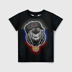 Детская футболка Медведь с символикой РФ