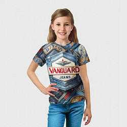 Футболка детская Vanguard denim patchwork - ai art, цвет: 3D-принт — фото 2
