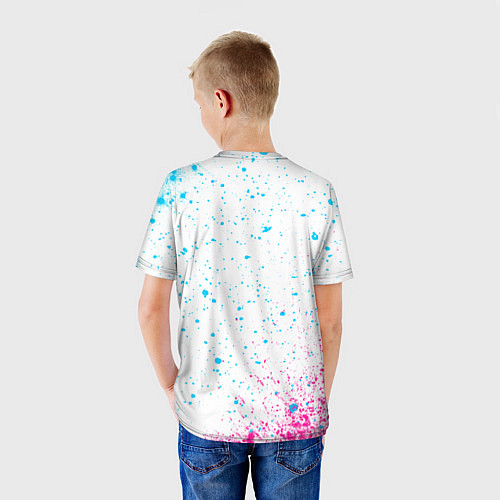 Детская футболка Leicester City neon gradient style / 3D-принт – фото 4