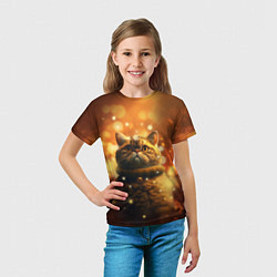 Футболка детская Толстый кот - Экзот, цвет: 3D-принт — фото 2