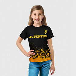 Футболка детская Juventus - gold gradient посередине, цвет: 3D-принт — фото 2