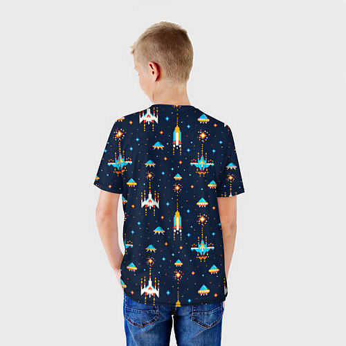 Детская футболка Пиксельная космическая игра / 3D-принт – фото 4