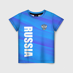 Детская футболка Россия - синие волны