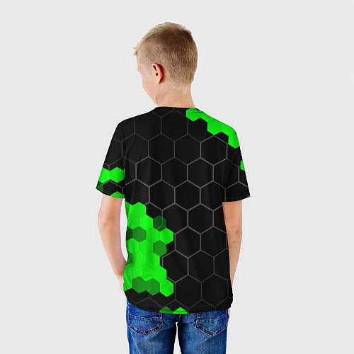 Детская футболка Great Wall green sport hexagon / 3D-принт – фото 4