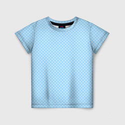 Детская футболка Светлый голубой паттерн мелкая шахматка