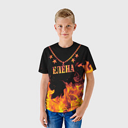 Футболка детская Елена - имя в огне, цвет: 3D-принт — фото 2