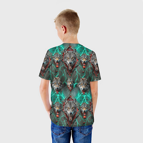 Детская футболка Эпичный паттерн из волков / 3D-принт – фото 4