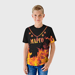 Футболка детская Марго - имя в огне, цвет: 3D-принт — фото 2