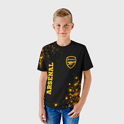 Футболка детская Arsenal - gold gradient вертикально, цвет: 3D-принт — фото 2