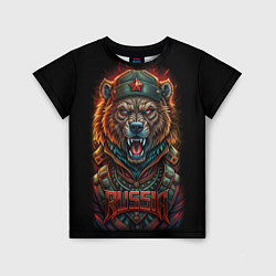 Детская футболка Русский медведь солдат