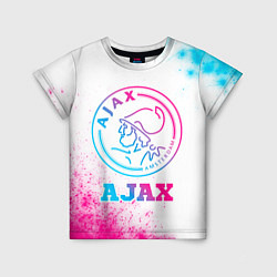 Детская футболка Ajax neon gradient style