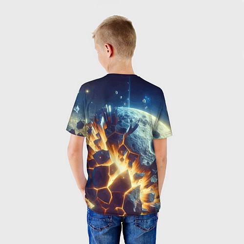 Детская футболка Взрыв планеты - космос от нейросети / 3D-принт – фото 4