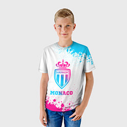 Футболка детская Monaco neon gradient style, цвет: 3D-принт — фото 2