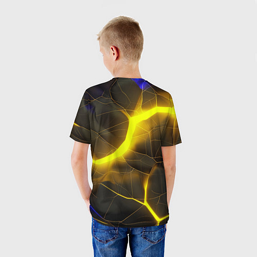 Детская футболка Желтое неоновое свечение / 3D-принт – фото 4