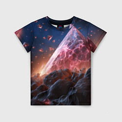 Детская футболка Абстрактная пирамида космическая