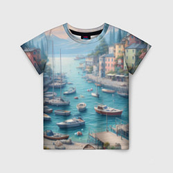 Детская футболка Гавань с лодками